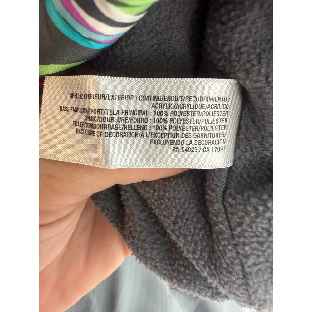 Old Navy Girl's Puffer‎ Vest Size M (8) Peace Sign Print Full Zip Colorful